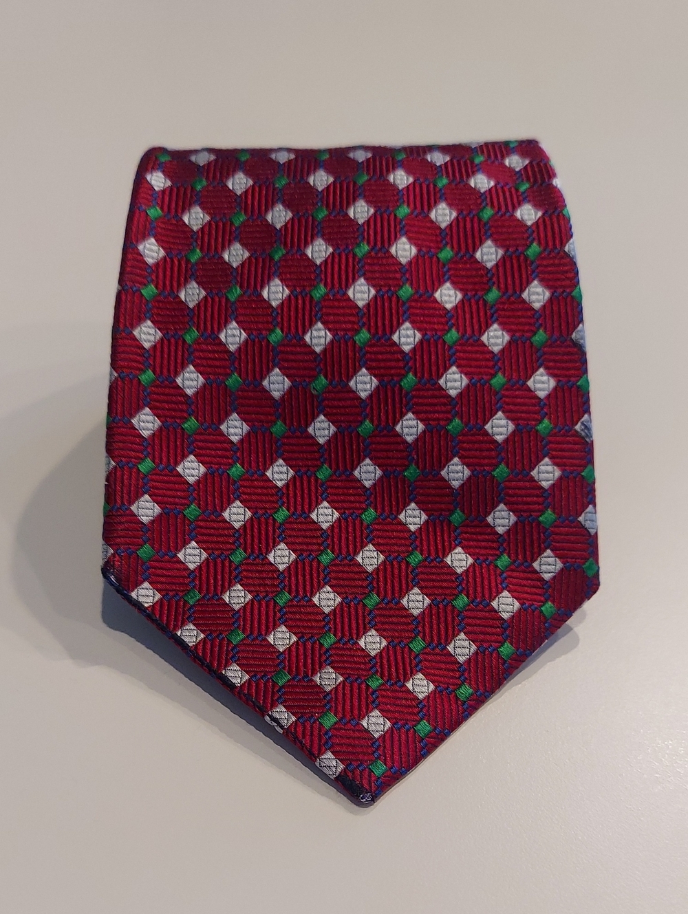 Countess Mara Classic Geometric Red Men's Silk Tie